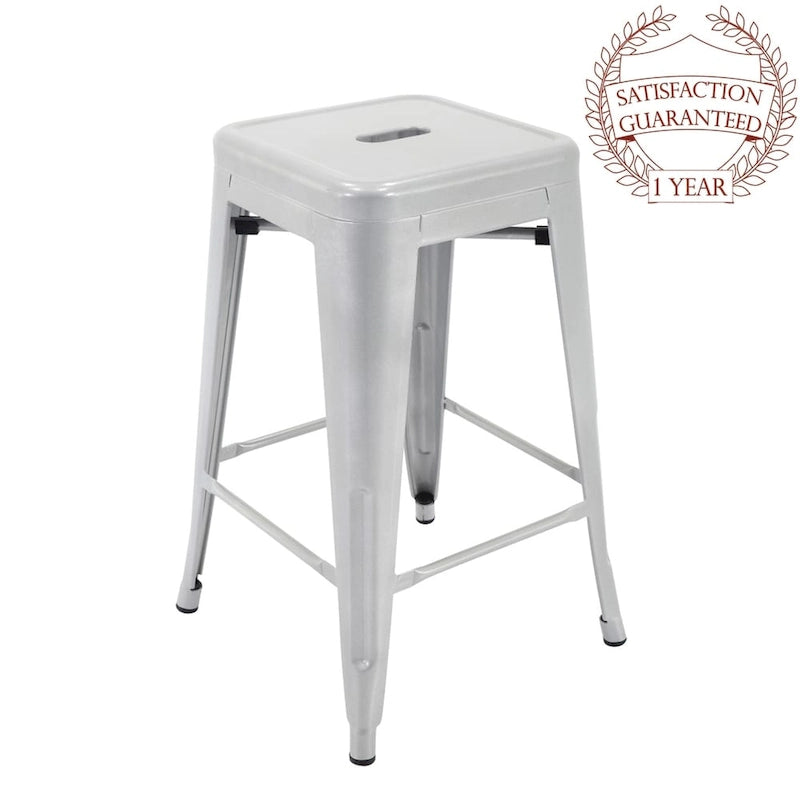 Tabourets de comptoir de patio en métal Carbon Loft Athos pour intérieur et extérieur (ensemble de 4)