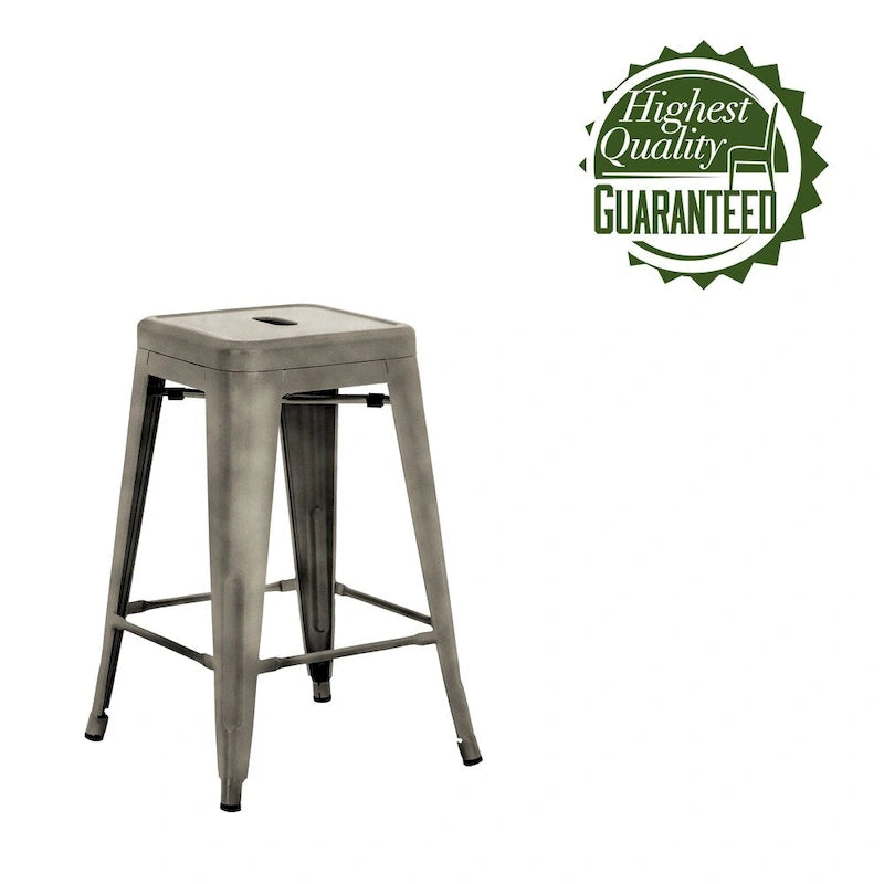 Tabourets de comptoir de patio en métal Carbon Loft Athos pour intérieur et extérieur (ensemble de 4)