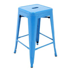 Tabourets de comptoir de patio en métal Carbon Loft Athos pour intérieur et extérieur (ensemble de 4)