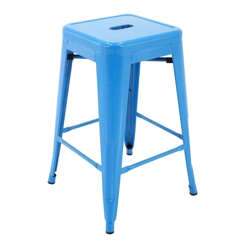 Tabourets de comptoir de patio en métal Carbon Loft Athos pour intérieur et extérieur (ensemble de 4)
