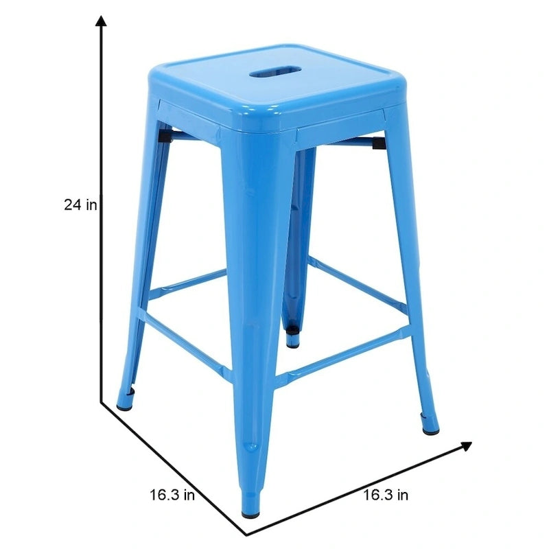 Tabourets de comptoir de patio en métal Carbon Loft Athos pour intérieur et extérieur (ensemble de 4)