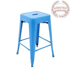 Tabourets de comptoir de patio en métal Carbon Loft Athos pour intérieur et extérieur (ensemble de 4)