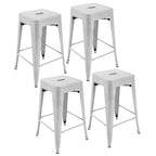 Tabourets de comptoir de patio en métal Carbon Loft Athos pour intérieur et extérieur (ensemble de 4)