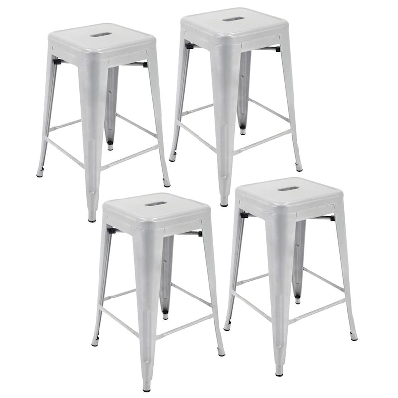 Tabourets de comptoir de patio en métal Carbon Loft Athos pour intérieur et extérieur (ensemble de 4)