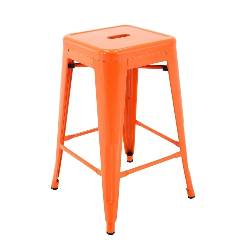 Tabourets de comptoir de patio en métal Carbon Loft Athos pour intérieur et extérieur (ensemble de 4)