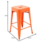Tabourets de comptoir de patio en métal Carbon Loft Athos pour intérieur et extérieur (ensemble de 4)