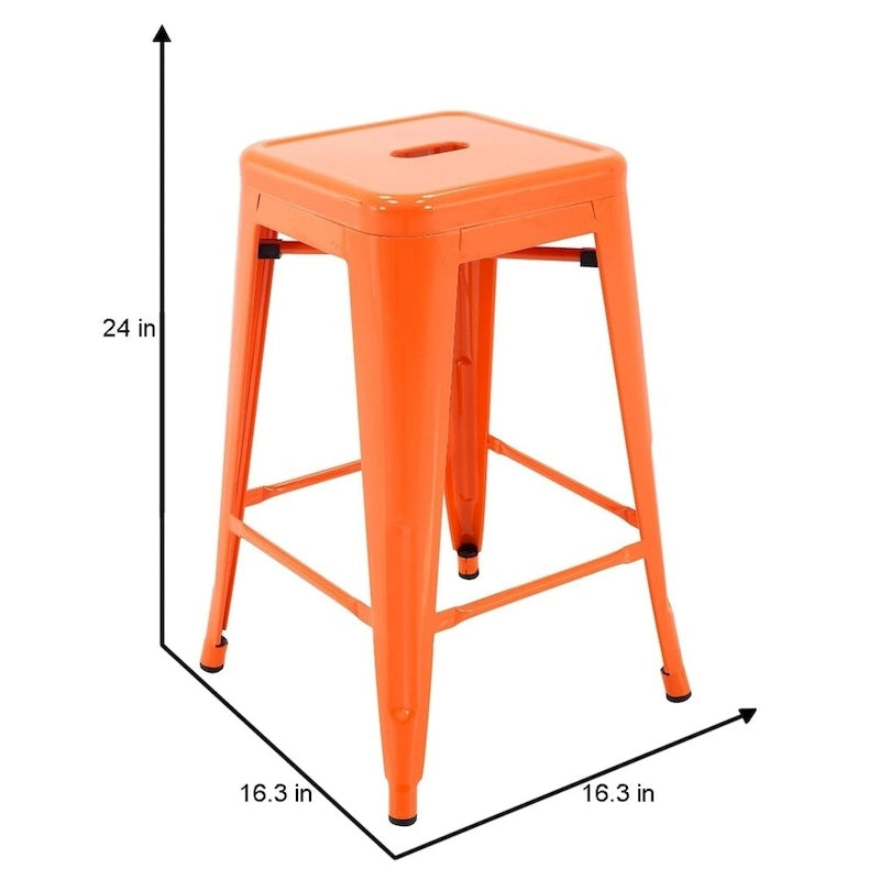 Tabourets de comptoir de patio en métal Carbon Loft Athos pour intérieur et extérieur (ensemble de 4)