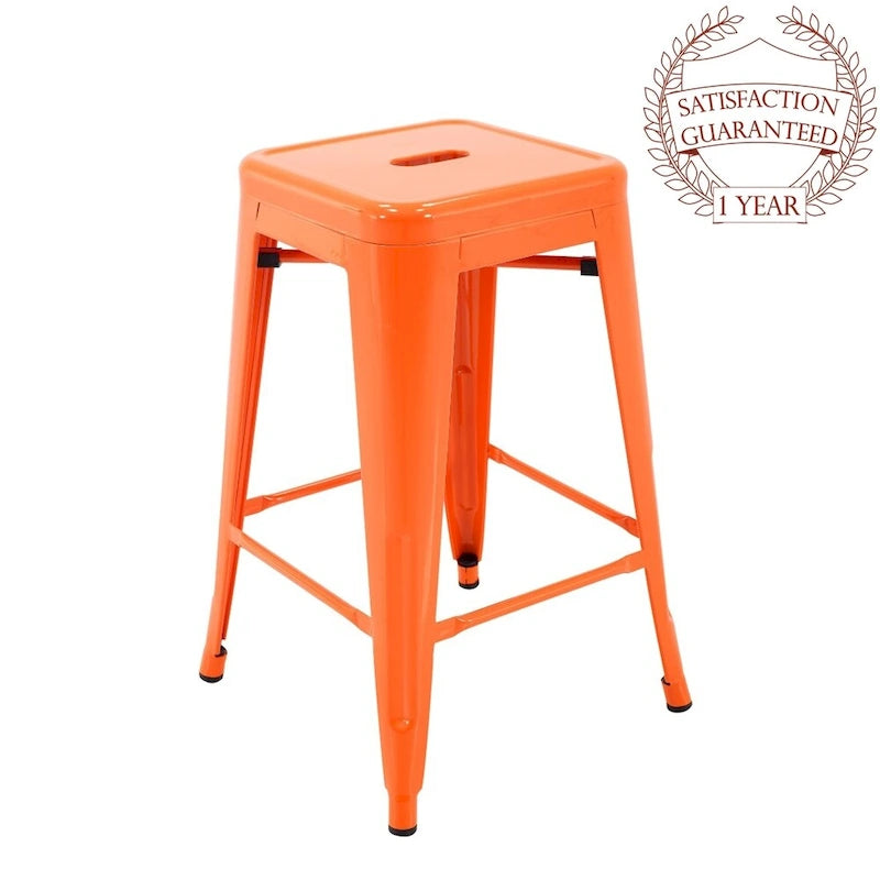 Tabourets de comptoir de patio en métal Carbon Loft Athos pour intérieur et extérieur (ensemble de 4)