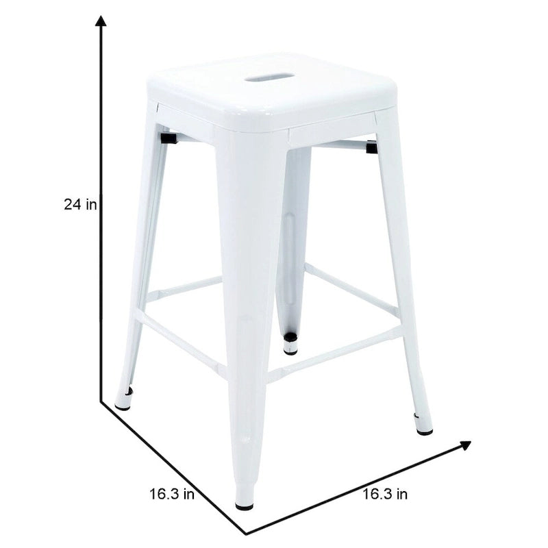 Tabourets de comptoir de patio en métal Carbon Loft Athos pour intérieur et extérieur (ensemble de 4)