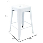 Tabourets de comptoir de patio en métal Carbon Loft Athos pour intérieur et extérieur (ensemble de 4)