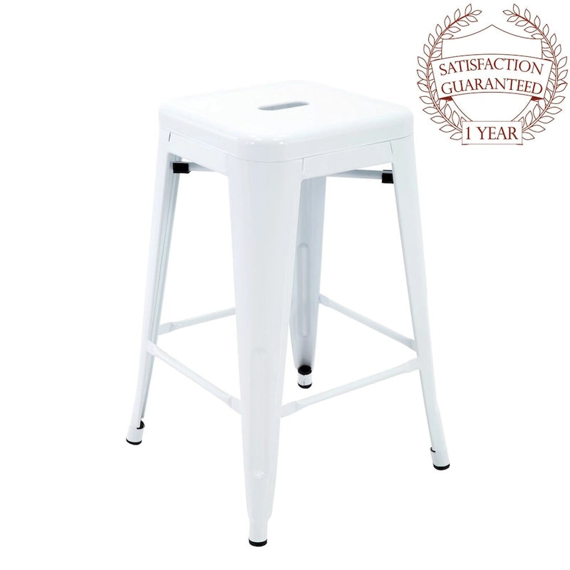 Tabourets de comptoir de patio en métal Carbon Loft Athos pour intérieur et extérieur (ensemble de 4)