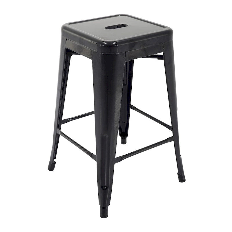 Tabourets de comptoir de patio en métal Carbon Loft Athos pour intérieur et extérieur (ensemble de 4)