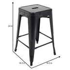 Tabourets de comptoir de patio en métal Carbon Loft Athos pour intérieur et extérieur (ensemble de 4)