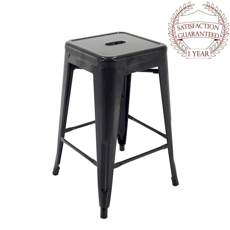 Tabourets de comptoir de patio en métal Carbon Loft Athos pour intérieur et extérieur (ensemble de 4)