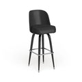 Lot de 2 tabourets de bar en métal avec assise baquet pivotante en vinyle et repose-pieds - 47 cm (P) x 47 cm (L) x 108 cm (H)