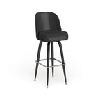 Lot de 2 tabourets de bar en métal avec assise baquet pivotante en vinyle et repose-pieds - 47 cm (P) x 47 cm (L) x 108 cm (H)