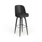 Lot de 2 tabourets de bar en métal avec assise baquet pivotante en vinyle et repose-pieds - 47 cm (P) x 47 cm (L) x 108 cm (H)