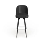 Lot de 2 tabourets de bar en métal avec assise baquet pivotante en vinyle et repose-pieds - 47 cm (P) x 47 cm (L) x 108 cm (H)