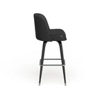 Lot de 2 tabourets de bar en métal avec assise baquet pivotante en vinyle et repose-pieds - 47 cm (P) x 47 cm (L) x 108 cm (H)