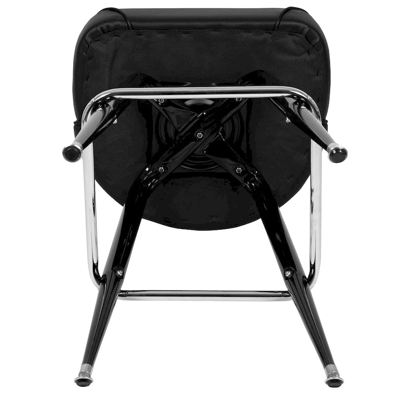 Lot de 2 tabourets de bar en métal avec assise baquet pivotante en vinyle et repose-pieds - 47 cm (P) x 47 cm (L) x 108 cm (H)