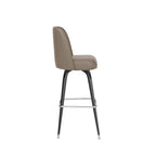 Lot de 2 tabourets de bar en métal avec assise baquet pivotante en vinyle et repose-pieds - 47 cm (P) x 47 cm (L) x 108 cm (H)