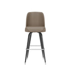 Lot de 2 tabourets de bar en métal avec assise baquet pivotante en vinyle et repose-pieds - 47 cm (P) x 47 cm (L) x 108 cm (H)