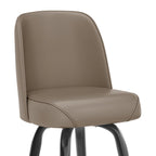 Lot de 2 tabourets de bar en métal avec assise baquet pivotante en vinyle et repose-pieds - 47 cm (P) x 47 cm (L) x 108 cm (H)