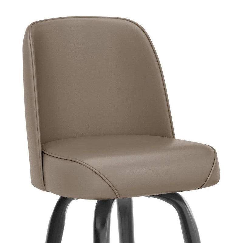 Lot de 2 tabourets de bar en métal avec assise baquet pivotante en vinyle et repose-pieds - 47 cm (P) x 47 cm (L) x 108 cm (H)