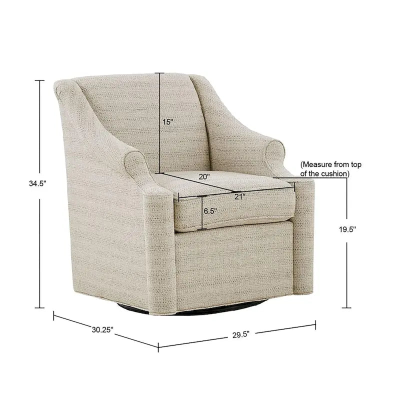 Fauteuil à bascule pivotant à 360 degrés Madison Park Benton Tan