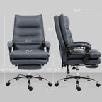 Fauteuil de bureau massant inclinable chauffant à vibrations en microfibre Vinsetto