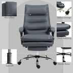Fauteuil de bureau massant inclinable chauffant à vibrations en microfibre Vinsetto