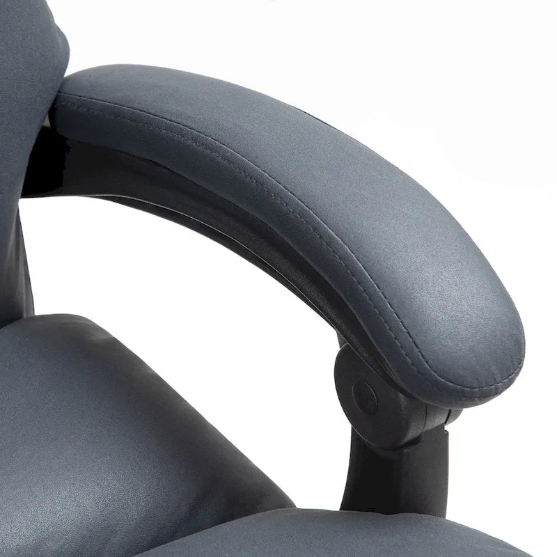 Fauteuil de bureau massant inclinable chauffant à vibrations en microfibre Vinsetto