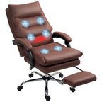 Fauteuil de bureau massant inclinable chauffant à vibrations en microfibre Vinsetto