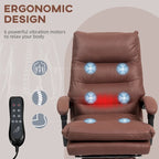 Fauteuil de bureau massant inclinable chauffant à vibrations en microfibre Vinsetto