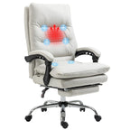 Fauteuil de bureau massant inclinable chauffant à vibrations en microfibre Vinsetto