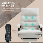 Fauteuil de bureau massant inclinable chauffant à vibrations en microfibre Vinsetto