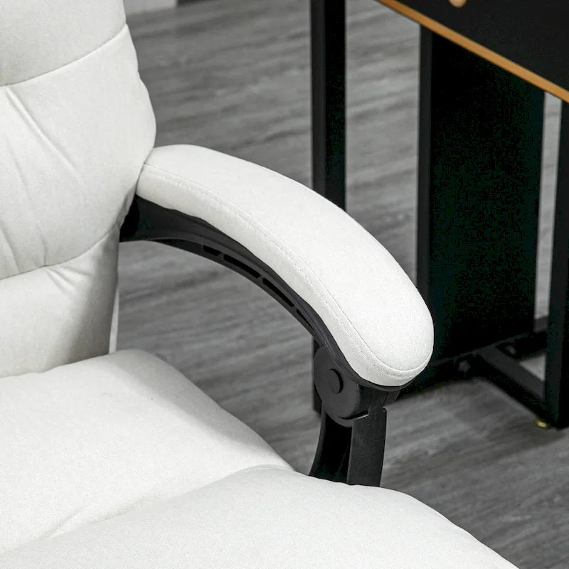Fauteuil de bureau massant inclinable chauffant à vibrations en microfibre Vinsetto