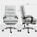 Fauteuil de bureau massant inclinable chauffant à vibrations en microfibre Vinsetto