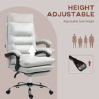 Fauteuil de bureau massant inclinable chauffant à vibrations en microfibre Vinsetto