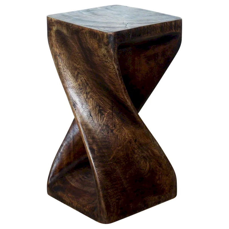 Tabouret Haussmann Original Wood Twist 10 x 10 x 18 po, finition huile moka - 10 x 10 x 18