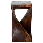 Tabouret Haussmann Original Wood Twist 10 x 10 x 18 po, finition huile moka - 10 x 10 x 18