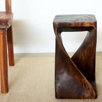 Tabouret Haussmann Original Wood Twist 10 x 10 x 18 po, finition huile moka - 10 x 10 x 18
