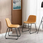 Chaises de salle à manger modernes en similicuir avec structure en métal (lot de 2) - Résistantes à l'eau