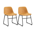 Chaises de salle à manger modernes en similicuir avec structure en métal (lot de 2) - Résistantes à l'eau