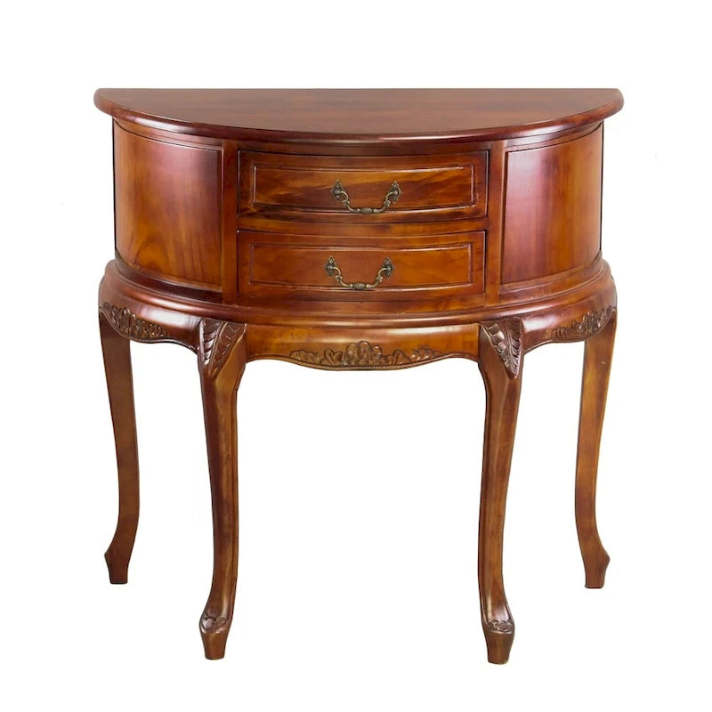Console Windsor sculptée en demi-lune