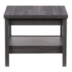 Table d'appoint Hollywood avec étagère, gris foncé