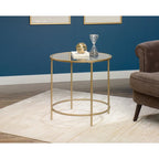 Table d'appoint ronde Int Lux en or satiné