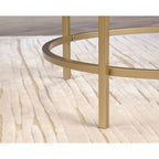 Table d'appoint ronde Int Lux en or satiné