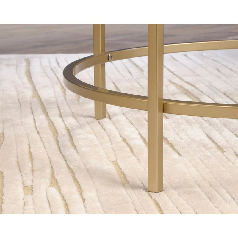 Table d'appoint ronde Int Lux en or satiné