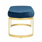 Banc contemporain Morden Fort, assise en velours capitonné avec pieds en métal, idéal pour l'entrée, la chambre ou le salon.